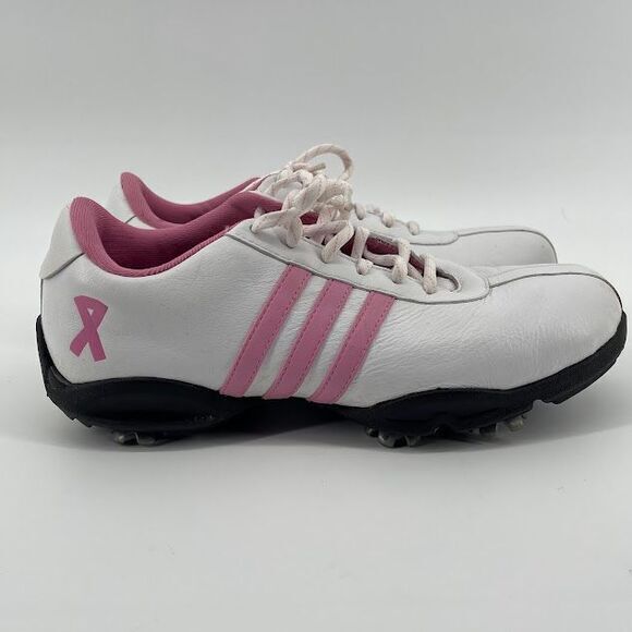Adidas 7.5 Pink Ribbon Breast Cancer Awareness Golf Women's Athletic Cleats - Picture 1 of 7